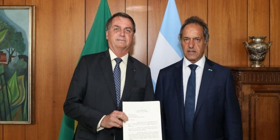 Scioli se reunió con Bolsonaro por las importaciones de trigo