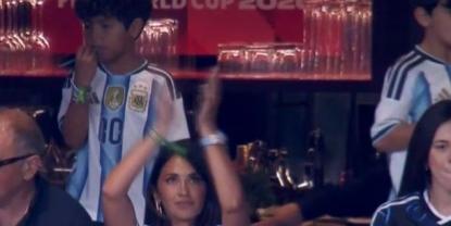 Antonela Roccuzzo muestra su ansiedad durante la clasificación de Argentina