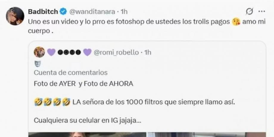 Wanda Nara denuncia manipulación digital de fotos en redes sociales