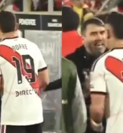Intenso intercambio entre Coudet y Santos Borré en la Copa Sudamericana