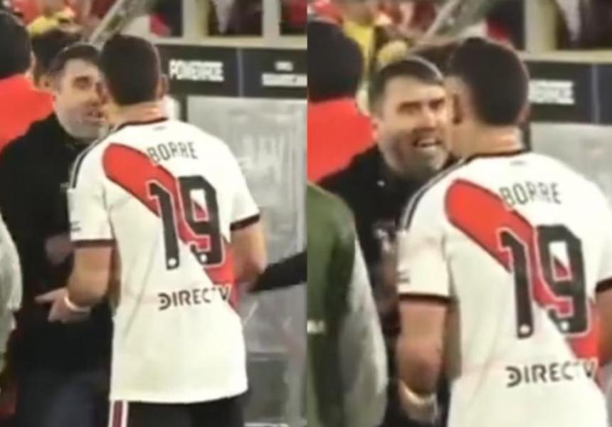 Intenso intercambio entre Coudet y Santos Borré en la Copa Sudamericana