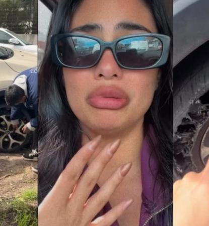 El Desconsuelo de Daniela Celis por un Neumático Pinchado en su Vehículo